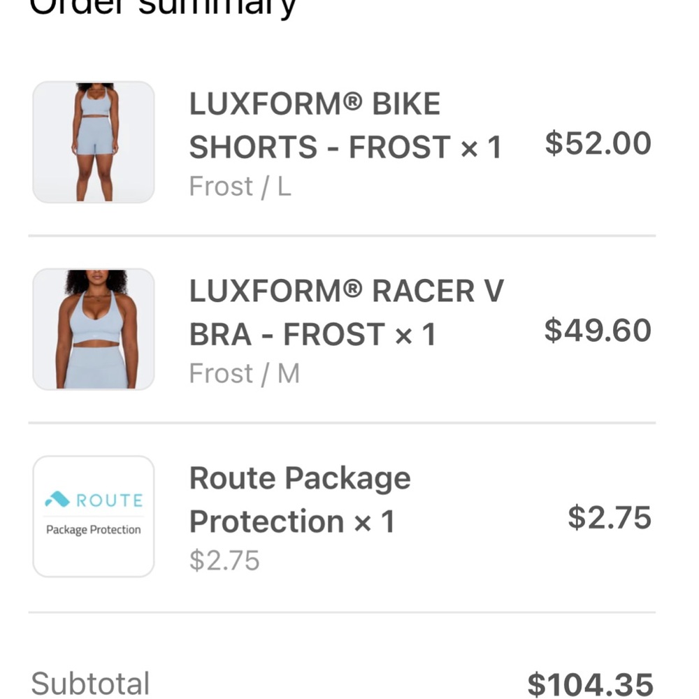 SET ACTIVE Luxform set. Never worn. Sold out online